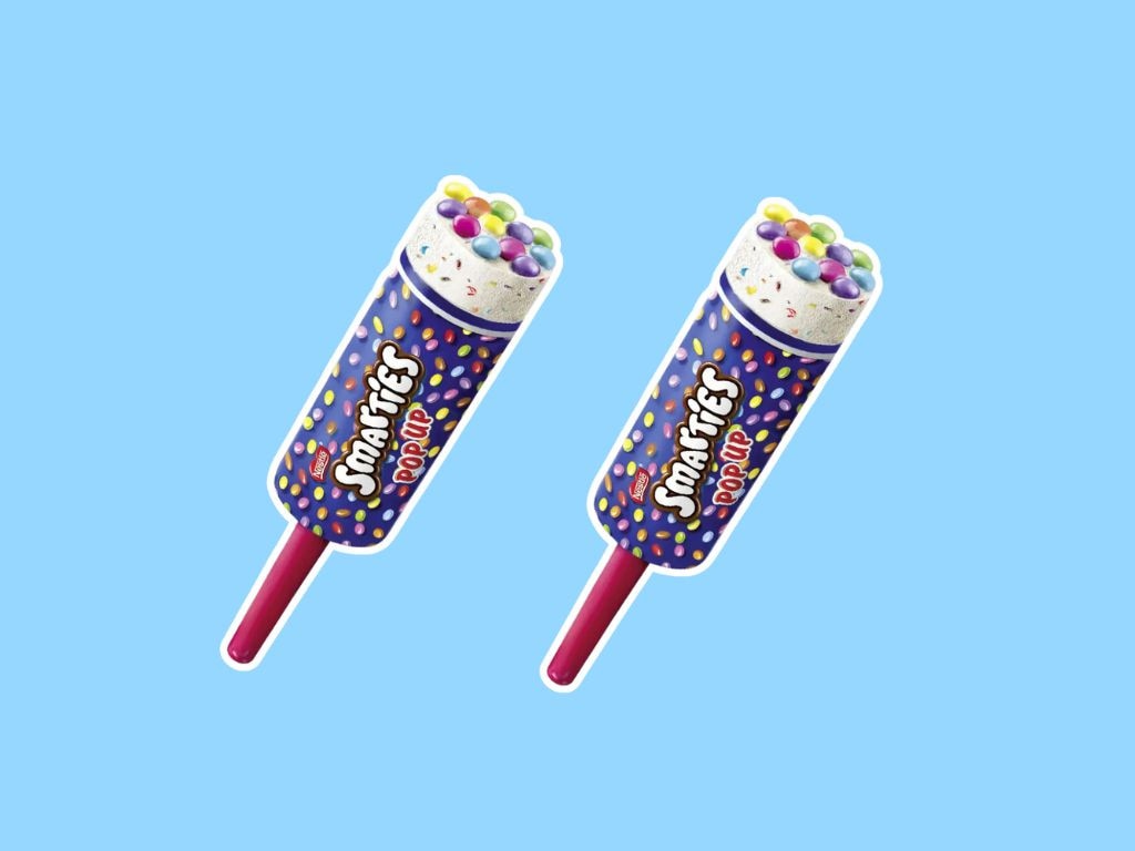 Smarties Pop-Up Ice Cream – A fun twist on Smarties, this push-up ice cream was a ‘90s treat that’s now long gone. Nestlé discontinued it in the early 2000s, much to the disappointment of Aussie kids. Picture: Supplied