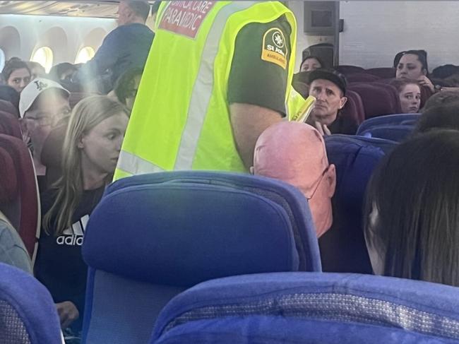 Photos taken by Brian Jokat, who was on board a Latam flight from Sydney to Auckland that experienced extreme turbulence, injuring 50 people. Picture: Brian Jokat