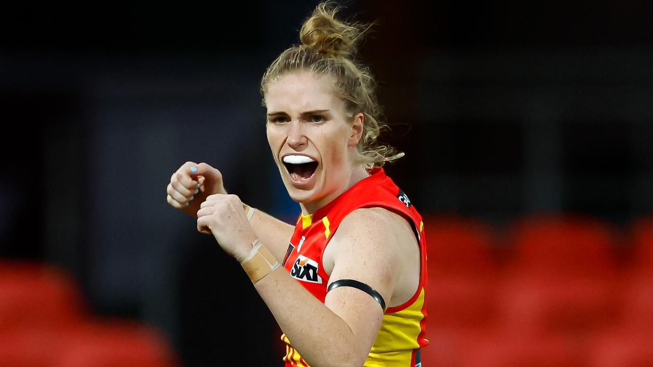 Gold Coast captain and key forward Tara Bohanna has joined Carlton along with the Suns’ pick 56, in exchange for only Carlton’s pick 41. Picture: Dylan Burns / Getty Images