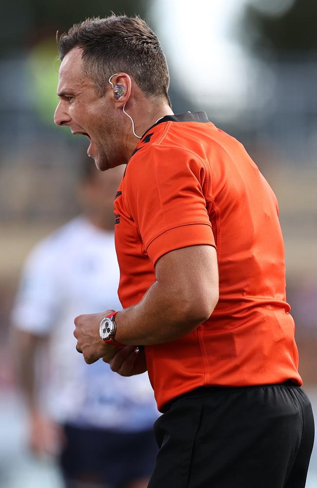 Referee James Doleman was brilliant during the Chiefs and ACT Brumbies clash. Picture: Getty Images