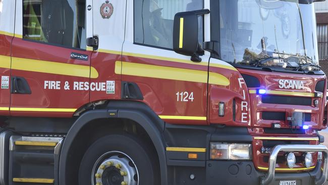 One person is being treated by paramedics after their car crashed off the road and burst into flames in Bundaberg’s wester regions. Photo Bev Lacey / The Chronicle