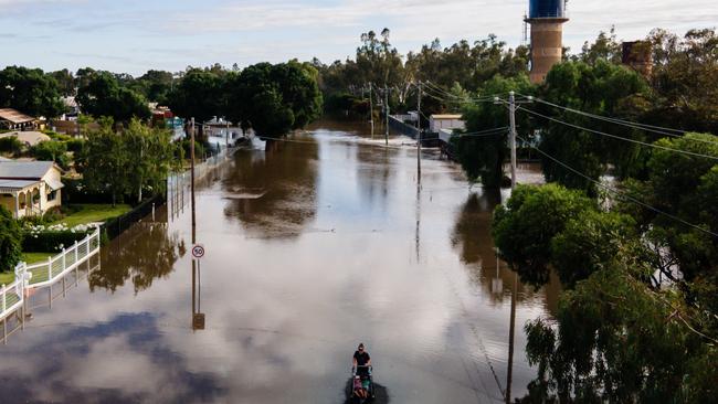 A drone view of floodwaters in Rochester. Picture: Getty Images