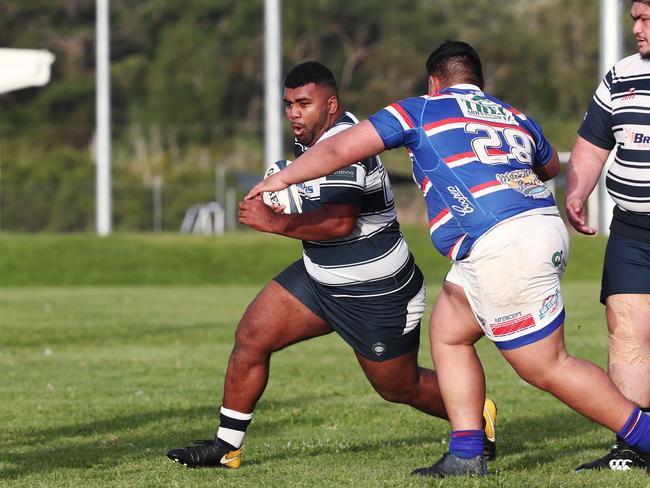 Brothers' Avimaleki Raivaroro steps like a backrower in the FNQ Rugby match between the Barron Trinity Bulls and Cairns Brothers, held at Stan Williams Park, Manunda. PICTURE: BRENDAN RADKE