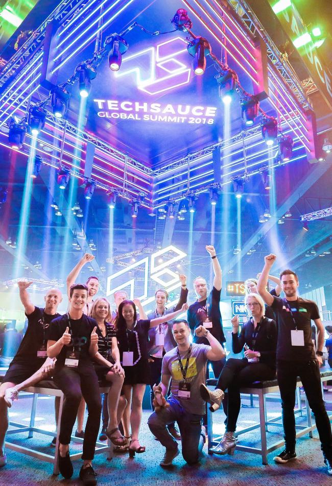 The Collider Brisbane class of 2018 at Techsauce in Bangkok. Picture: CEA