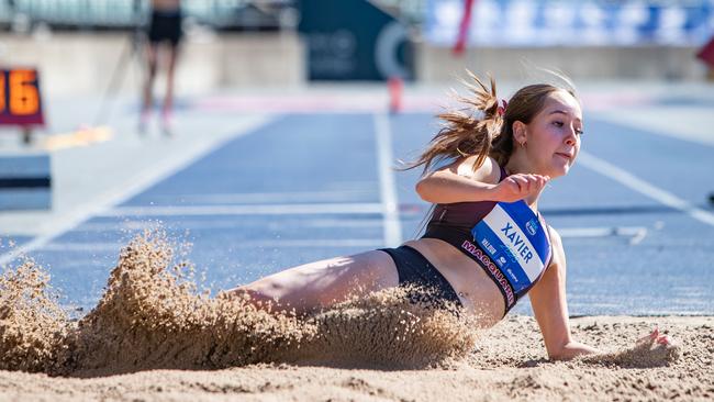 Girls Triple Jump 19 Years athlete Brooke Xavier from Hunter Sport Picture: Julian Andrews