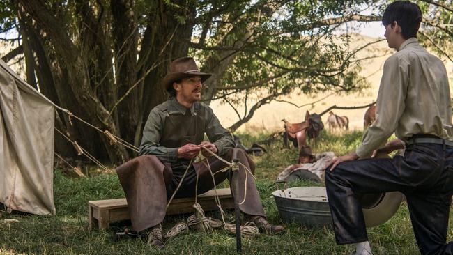 Benedict Cumberbatch and Kodi Smit-McPhee in a scene from The Power of the Dog.