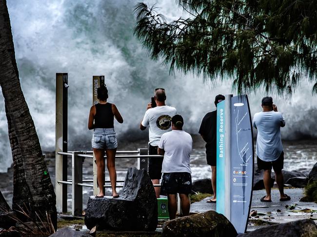 Cyclone Alfred swells at Snapper Rocks. Picture: Nigel Hallett