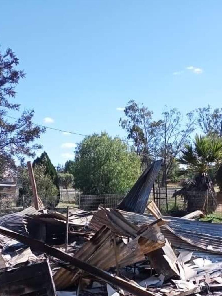 Parts of the home were completely burnt to the ground.