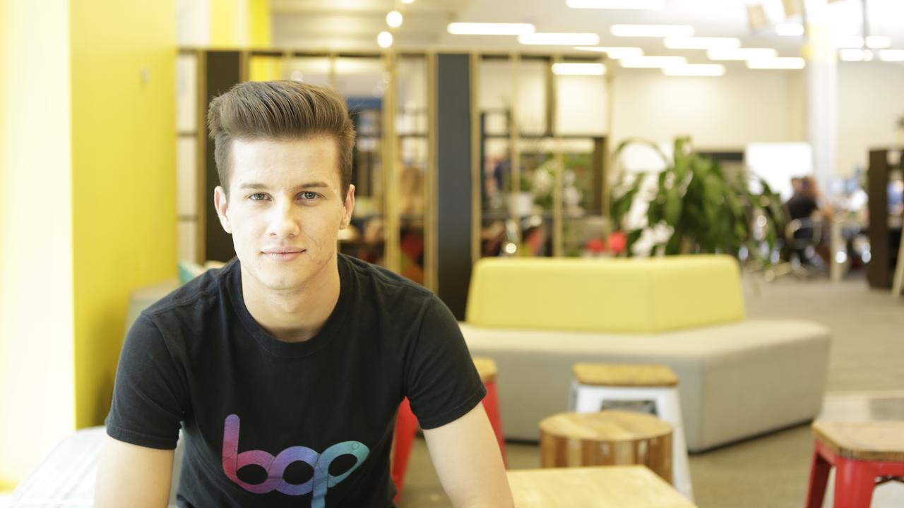 Teenage CEO and entrepreneur Scott Millar, 18, founded and heads his hologram projections company BOP Industries. Picture: AAP