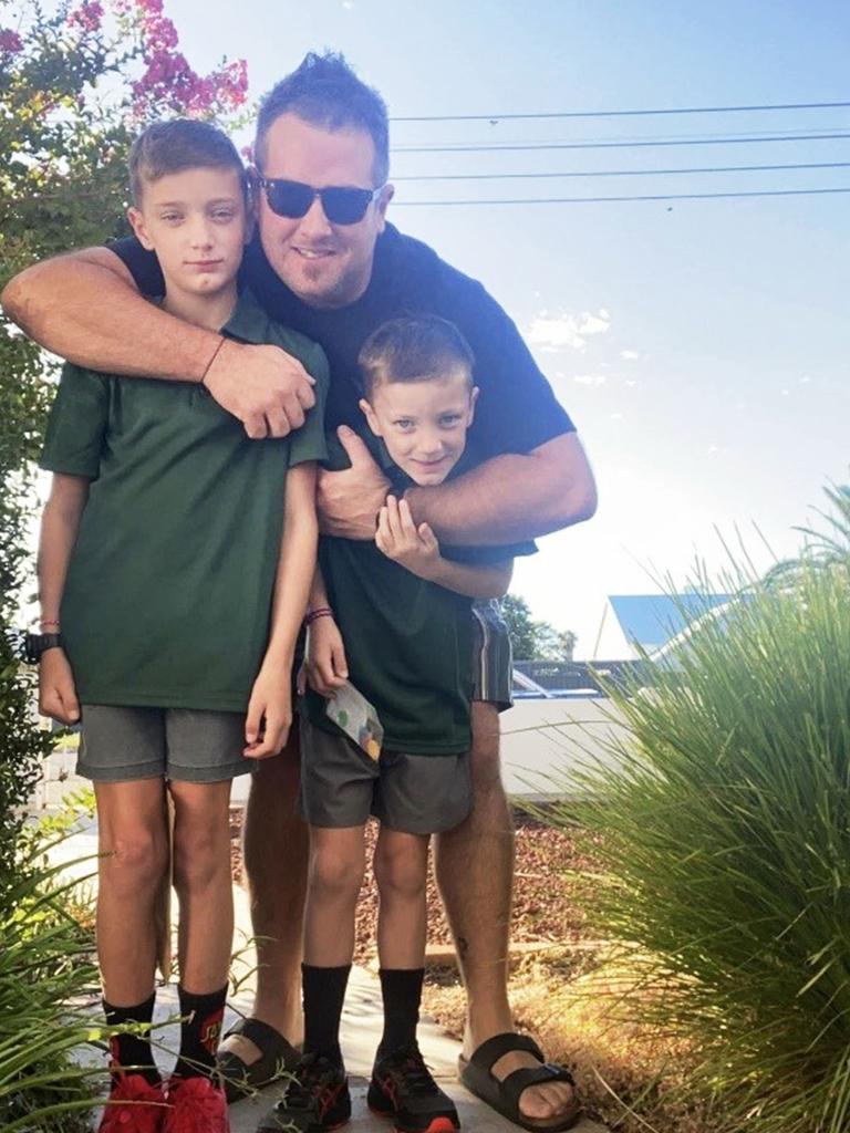 Wayne's son Ayrton and his sons Nixon and Reef. Picture: Supplied