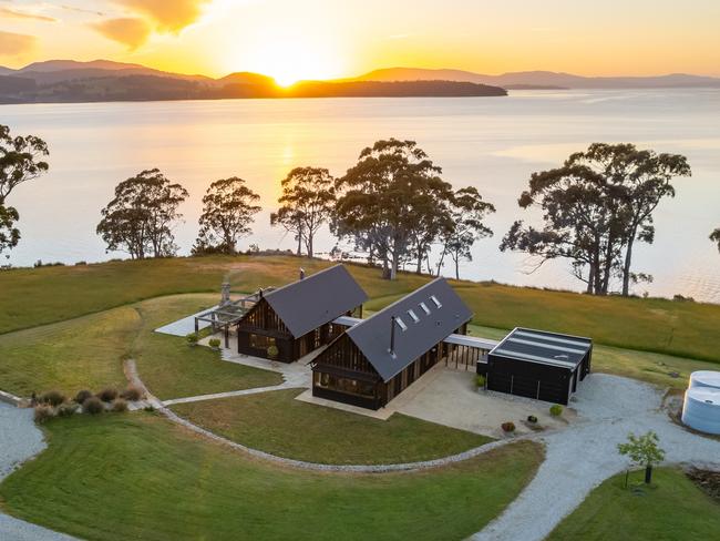 An ideal location: the prestigious estate is positioned where the Huon River Estuary and Port Cygnet meet near the D’Entrecasteaux Channel. Picture: Harcourts.