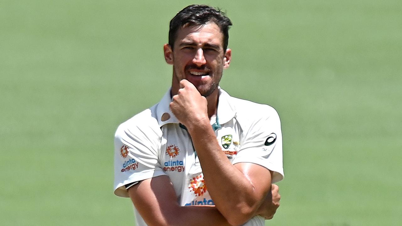 Mitchell Starc is still awaiting the results of scans on his knee. Picture: Getty Images