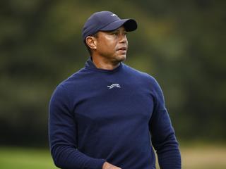 PACIFIC PALISADES, CALIFORNIA - FEBRUARY 16: Tiger Woods of the United States reacts to his shot from the sixth tee during the second round of The Genesis Invitational at Riviera Country Club on February 16, 2024 in Pacific Palisades, California. (Photo by Ronald Martinez/Getty Images)