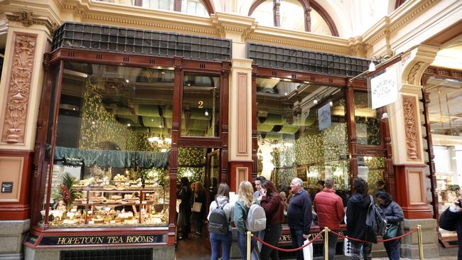 The original tea rooms and famed cake display in Block Arcade. Picture: Alex Coppel