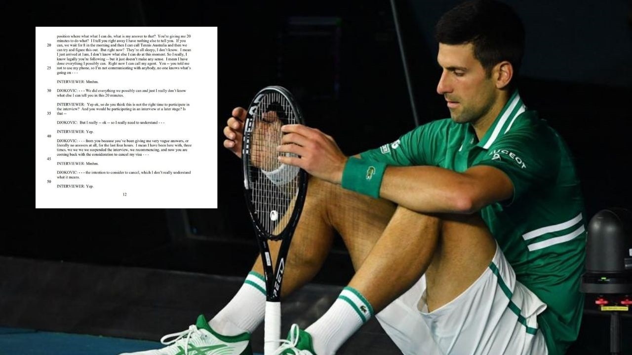 Novak Djokovic Shocking Interview Moment With Border Force Visa ...