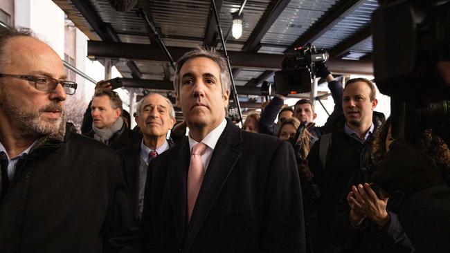 Former Trump attorney Michael Cohen arrives at the district attorney's office to complete his testimony before a grand jury.