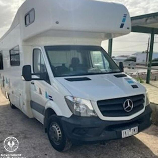 The campervan that Peter Hillier and Adam Bennett were travelling around Australia in. Picture: SA Police