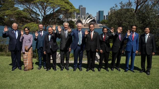 Malcolm Turnbull with Asean leaders in Sydney last year. Picture: Andrew Taylor.