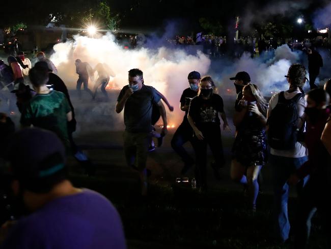 Protesters and police clashed for the third straight day in Kenosha, Wisconsin. Picture: AFP