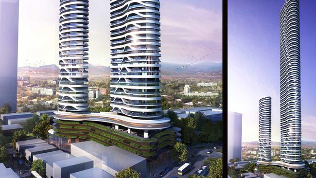 Cienna development, an 88 storey/40 storey two-tower development planned for Southport