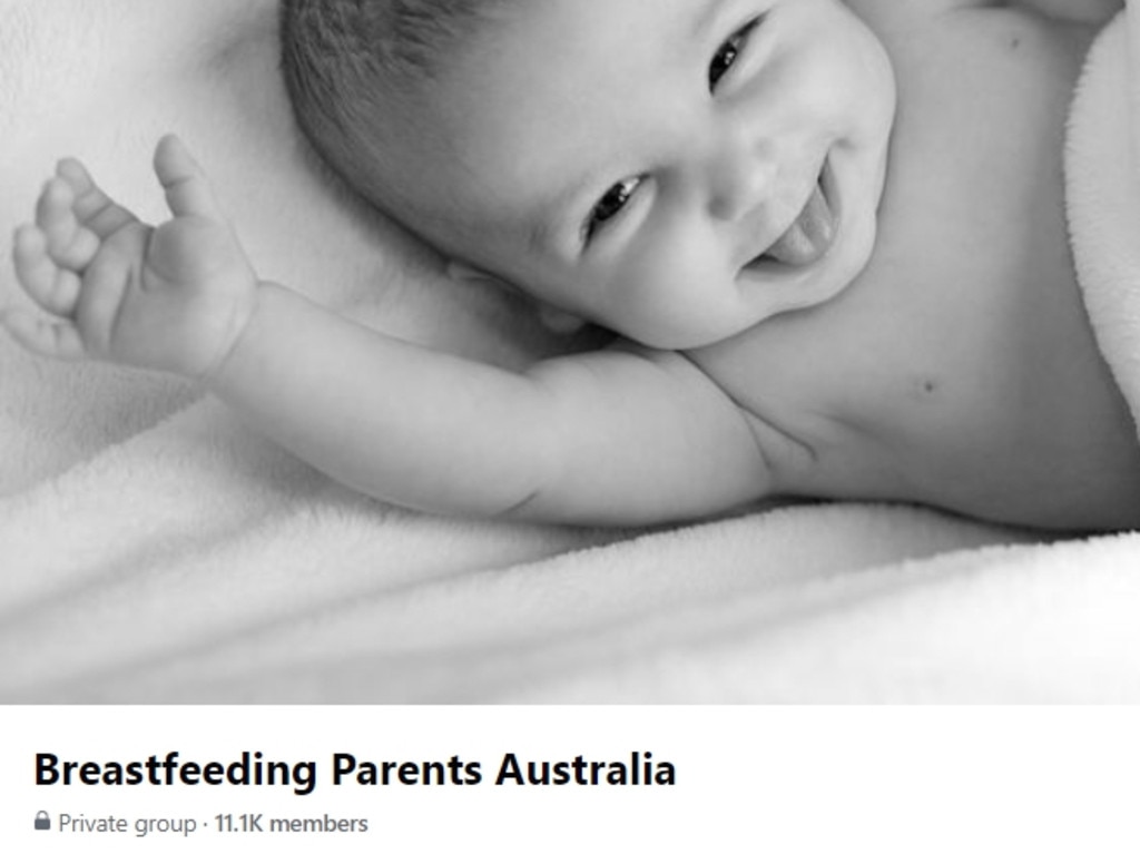 The renamed Facebook group "Breastfeeding Parents Australia", which was previously run by the Australian Breastfeeding Association.