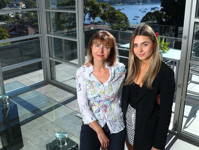 21/6/19: Joanna Laferla and her daughter Yvette at their home at Mosman, Sydney. The upper end of the housing market has proved to be the most resilient from the downturn and is expected to lead the recovery. John Feder/The Australian.