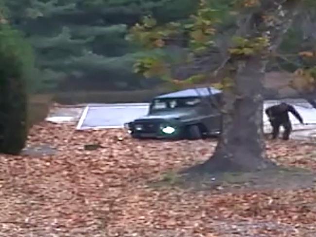 Footage released by the United Nations Command last November shows a North Korean defector running out from a vehicle at the Joint Security Area of the Demilitarised Zone (DMZ). Picture: UN Command/AFP