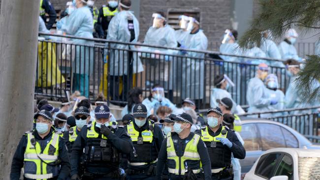 Captive residents of the nine Flemington towers complained of little food, support or medical oversight. Picture: Andrew Henshaw