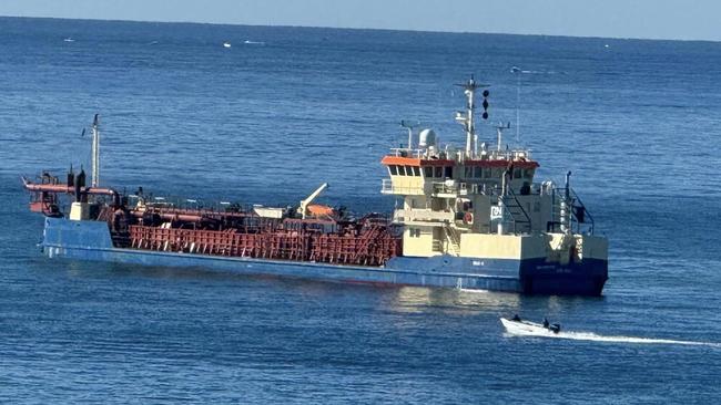 The Hopper Dredger Trud R on the Tweed River. Picture: Supplied