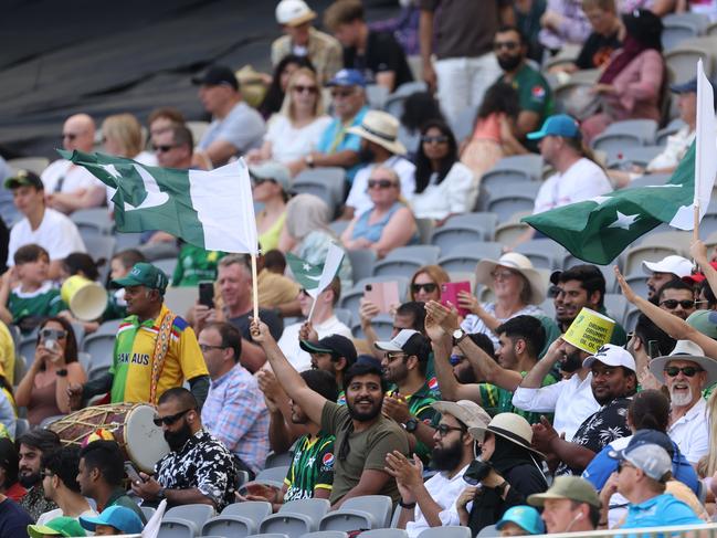 A section of the Optus Stadium crowd on day one. Picture: Paul Kane/Getty Images