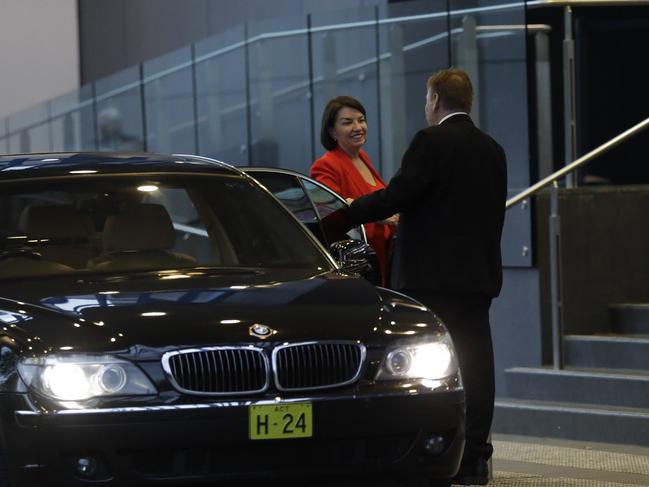 Banking Association boss and former Labor Queensland Premier Anna Bligh arrives. Picture: Sean Davey