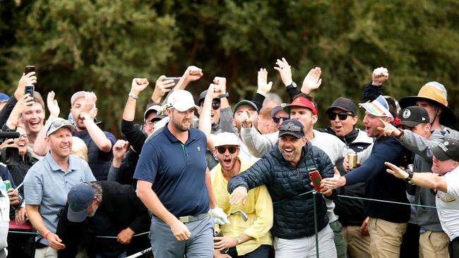 Golf fans have turned out in force at Royal Melbourne. Picture: Darrian Traynor/Getty Images