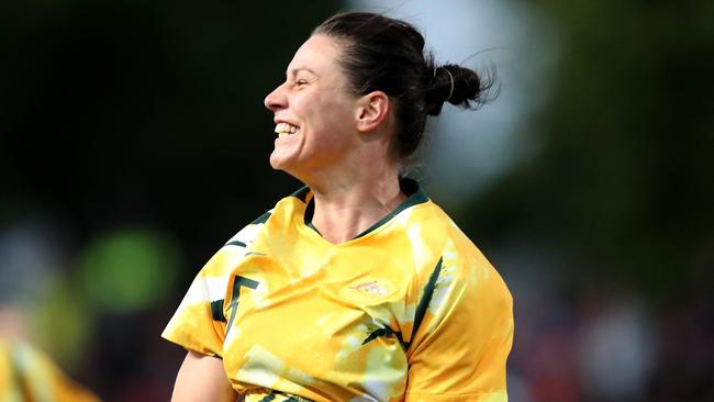 Melbourne Victory star Emily Gielnik is hopeful of a return to the Matildas under interim coach Tom Sermanni. Picture: James Elsby / AAP