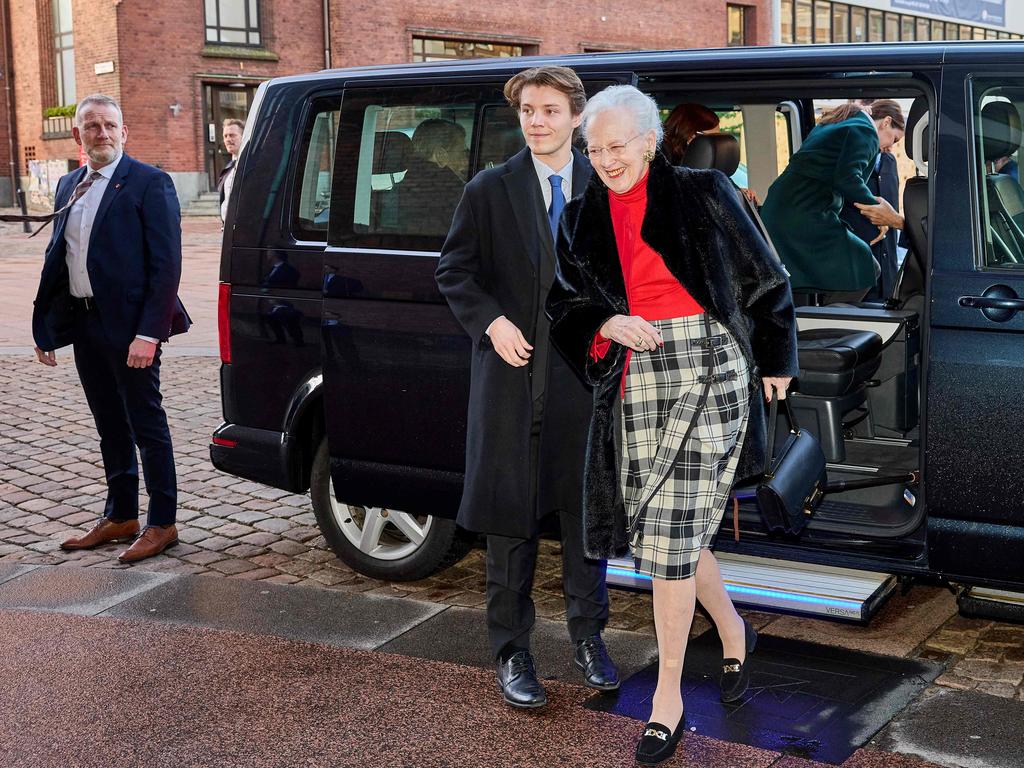 Queen Margrethe II of Denmark arrives for High Mass at Aarhus Cathedral, Denmark, on Christmas Day. Picture: AFP