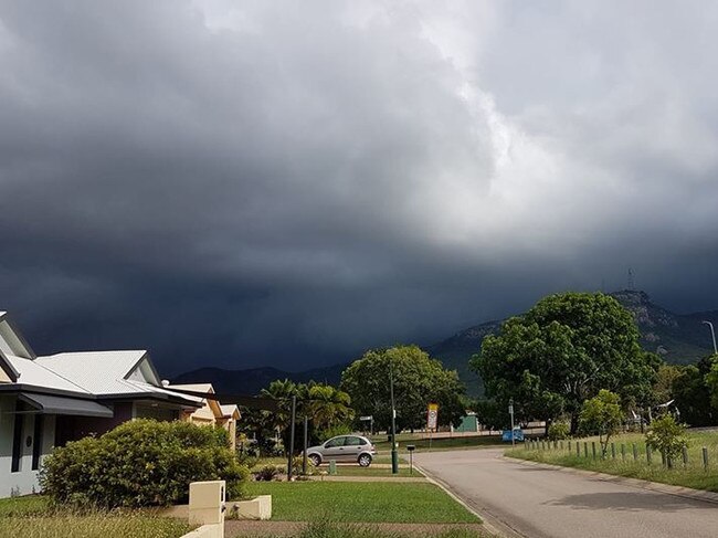 A storm builds behind Mount Stuart on Saturday, April 18, 2020. Photo: Leanne Seaton