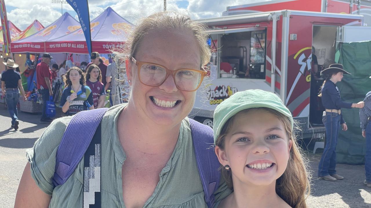 Hayley and Florence Townsend enjoy People's Day at the 2024 Gympie Show.