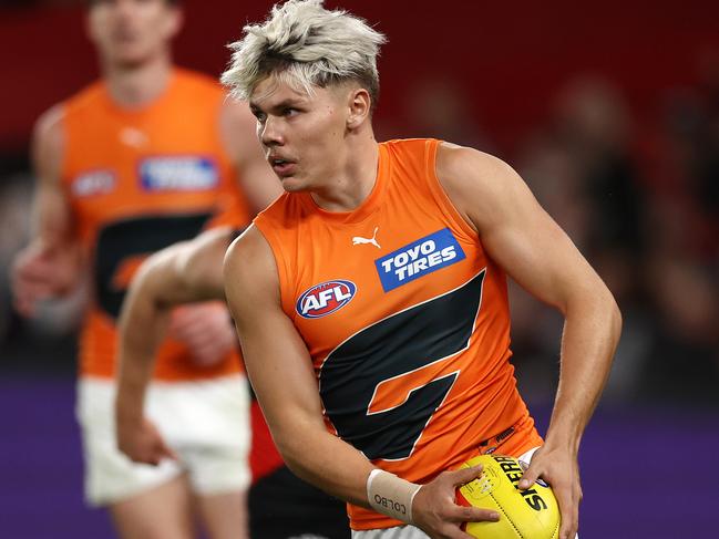 MELBOURNE . 09/04/2023.  AFL . Round 4. Essendon vs Greater Western Sydney at Marvel Stadium.  Cooper Hamilton of the Giants   . Pic: Michael Klein