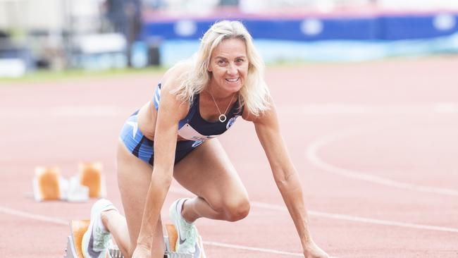 2024 Australian masters games at the Domain Athletics Centre, Amanda Coombe 56 NSW. Picture: Chris Kidd