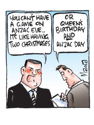 Collingwood is fortunate to be involved in a couple of regular blockbusters, as Herald Sun cartoonist Macca illustrates.