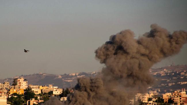 Smoke billows after an Israeli strike on the area of el-Hosh near the port city of Tyre in southern Lebanon on September 26, 2024. Picture: AFP