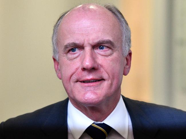 Liberal Senator Eric Abetz leaves the Liberal Party room meeting at Parliament House in Canberra, Friday, August 24, 2018. Malcolm Turnbull has declared the Liberal Party leadership vacant, following a second leadership challenge, this week. (AAP Image/Mick Tsikas) NO ARCHIVING