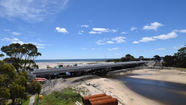 Construction works on the Cam River Bridge. Picture: Supplied