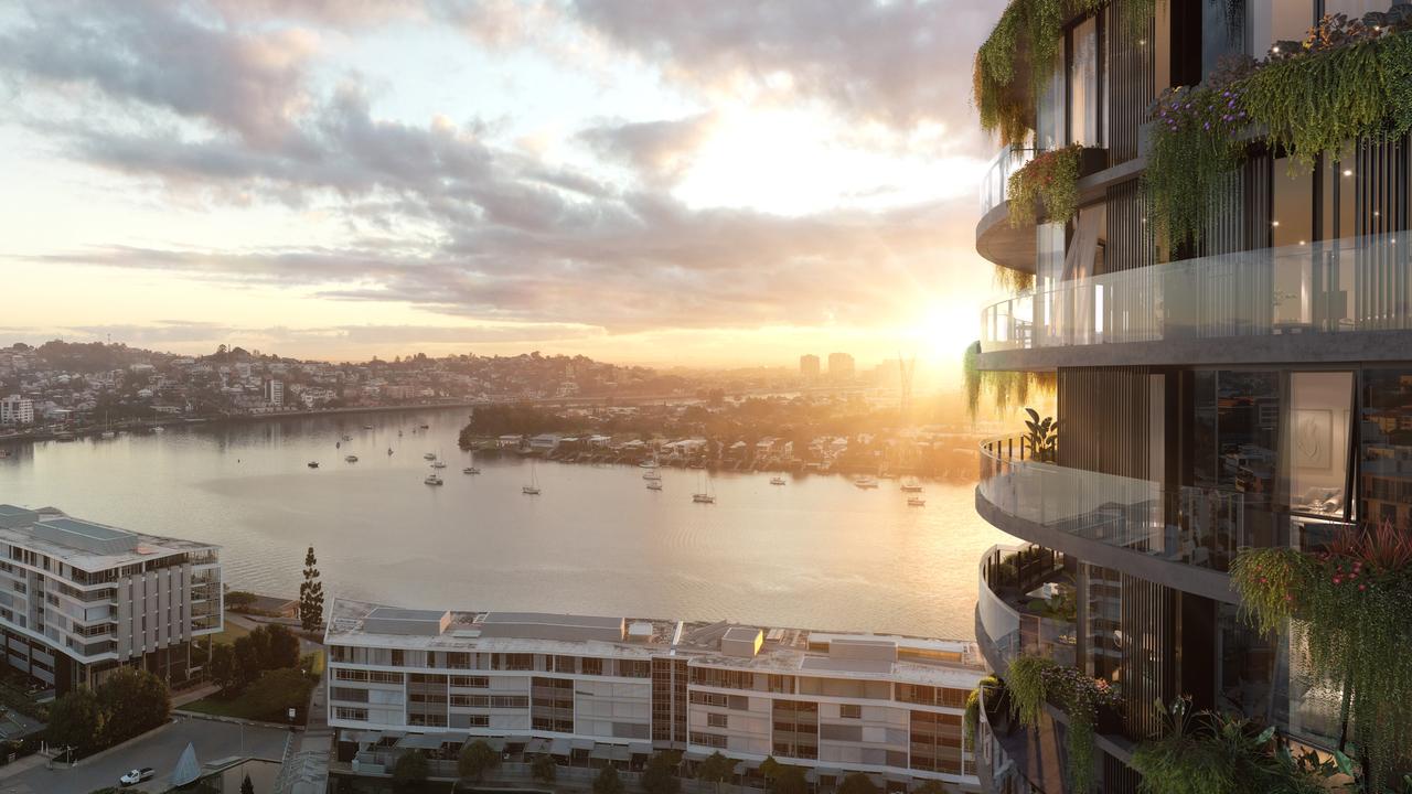 An artist's impression of the view from the second apartment tower in Mirvac's Sky Precinct.