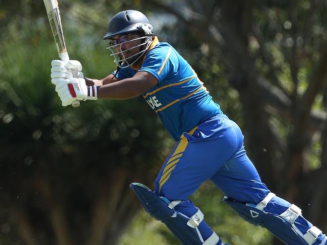 RDCA 2021-22: North Ringwood v Lilydale: Shifran Muthalif  of Lilydale batting on Saturday 19th March, 2022 in North Ringwood, Victoria, AustraliaPhoto: Hamish Blair