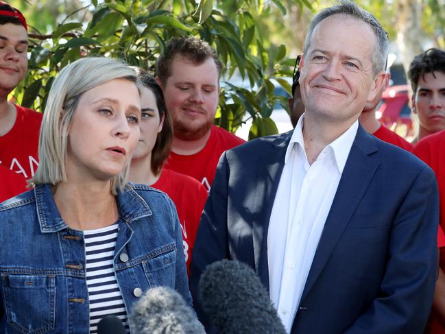 The Leader of the Opposition, Bill Shorten and Member Elect, Susan Lamb at Stelle Rosa Cafe, Narangba. Picture: Liam Kidston