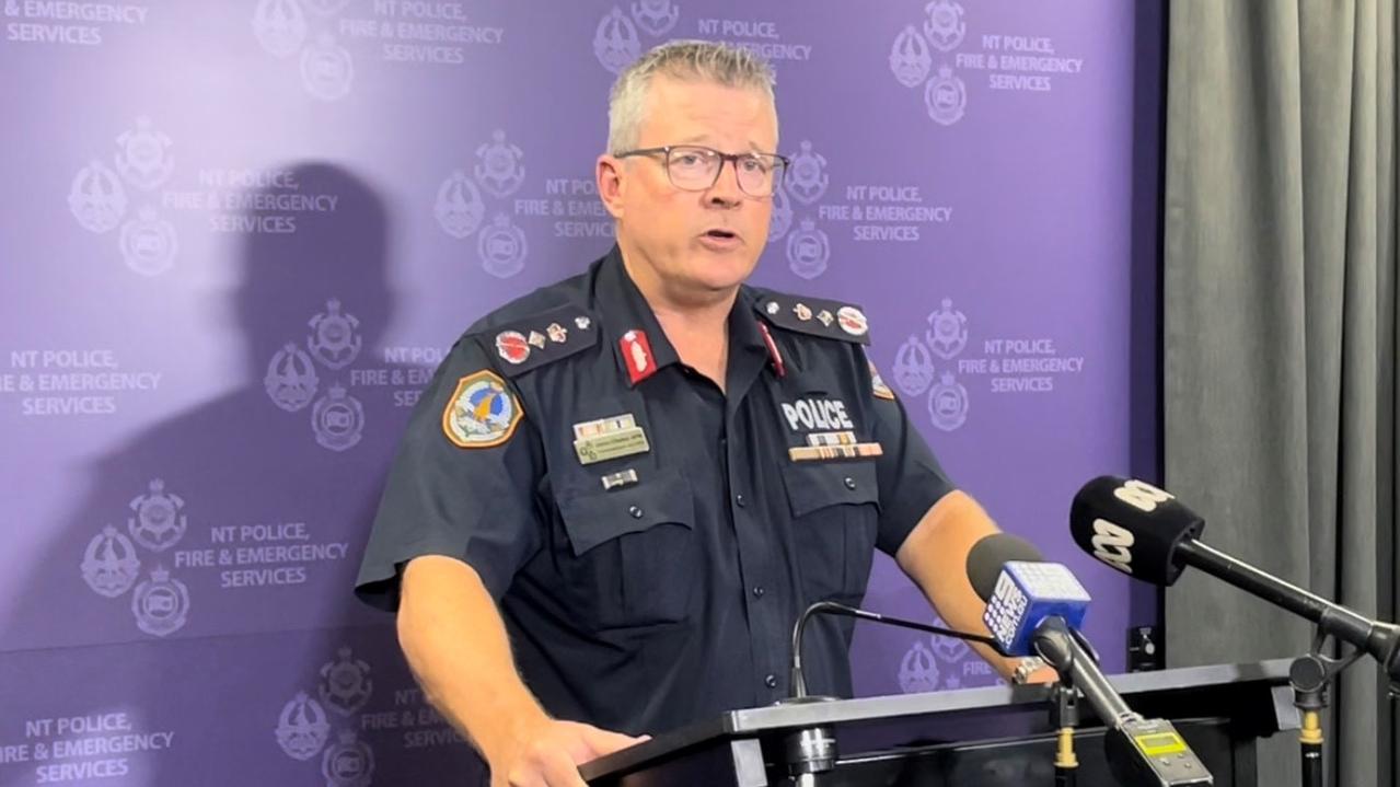 Police Commissioner Jamie Chalker addresses the ongoing crime issues in Alice Springs. Picture: Nathaniel Chambers