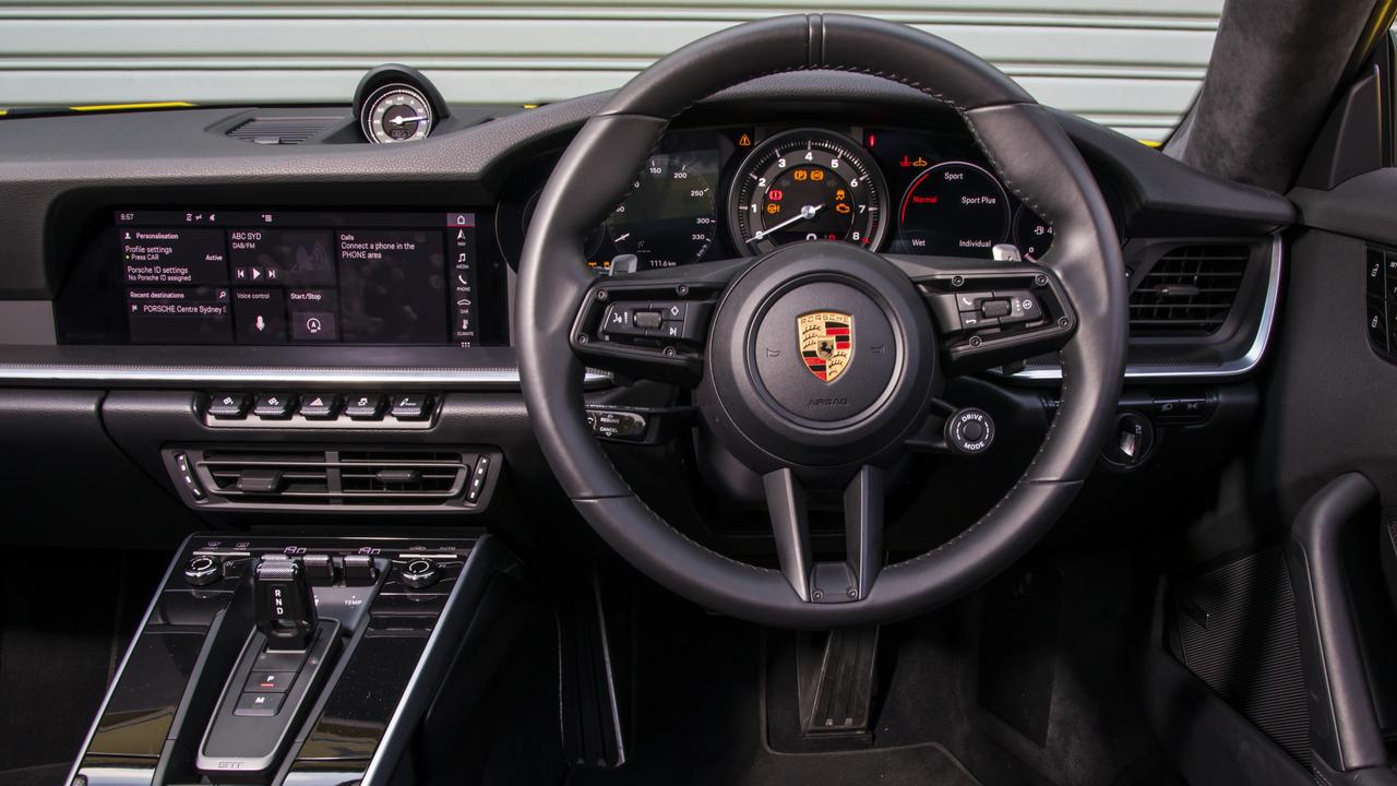 The Porsche’s interior is all class.