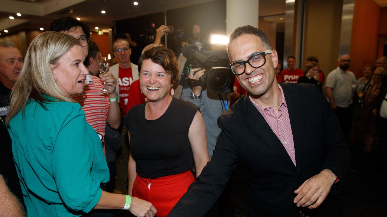 NSW Shadow Treasurer Daniel Mookhey arrives at the Labor election party. Picture: NCA NewsWire / David Swift