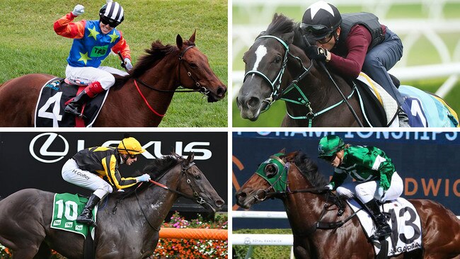 Ron Dufficy gives terrific chances to (clockwise, from top left) Bella Nipotina, Ascoli Piceno, Asgarda and Nonconformist on Golden Eagle Day at Rosehill on Saturday.