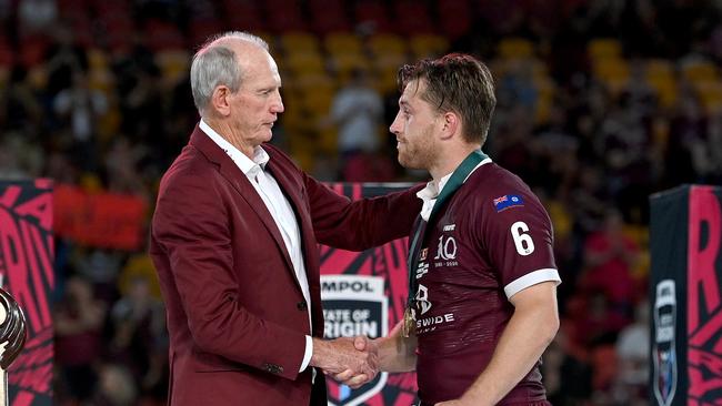 Wayne Bennett has earmarked Cameron Munster as an ideal target for the Dolphins. Picture: Bradley Kanaris/Getty Images